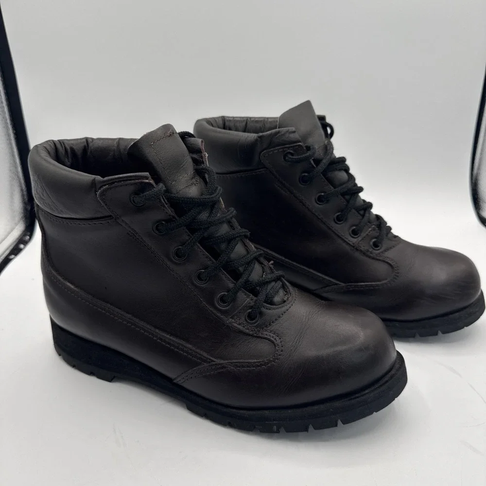 Rock Work Boots Brown Men's Size 8 W Durable Leather‎ Workwear 40500